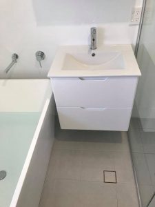 Bathroom cabinet plumbing work that was done