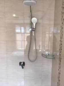 Picture of a showerhead from some plumbing installation work that was done