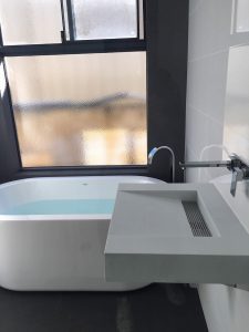 New taps installed in a bathroom